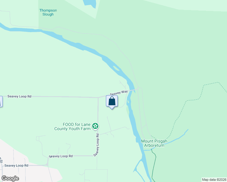 map of restaurants, bars, coffee shops, grocery stores, and more near 34625 Seavey Way in Eugene