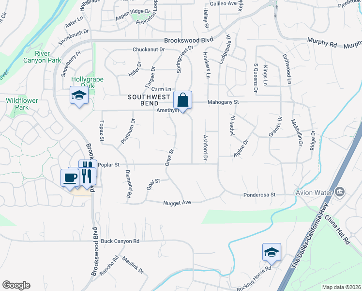 map of restaurants, bars, coffee shops, grocery stores, and more near 19753 Arntz Court in Bend