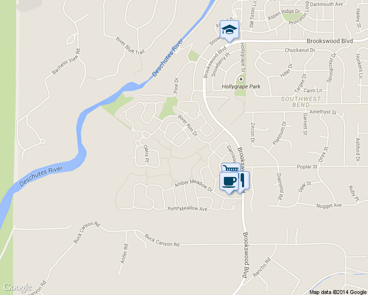 map of restaurants, bars, coffee shops, grocery stores, and more near 19483 Sugar Mill Loop in Bend