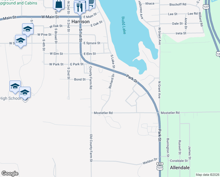 map of restaurants, bars, coffee shops, grocery stores, and more near 800 Richard Drive in Harrison