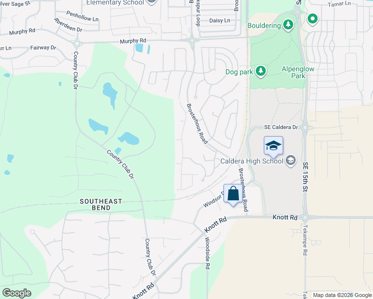 map of restaurants, bars, coffee shops, grocery stores, and more near 60912 Southeast Sweet Pea Drive in Bend