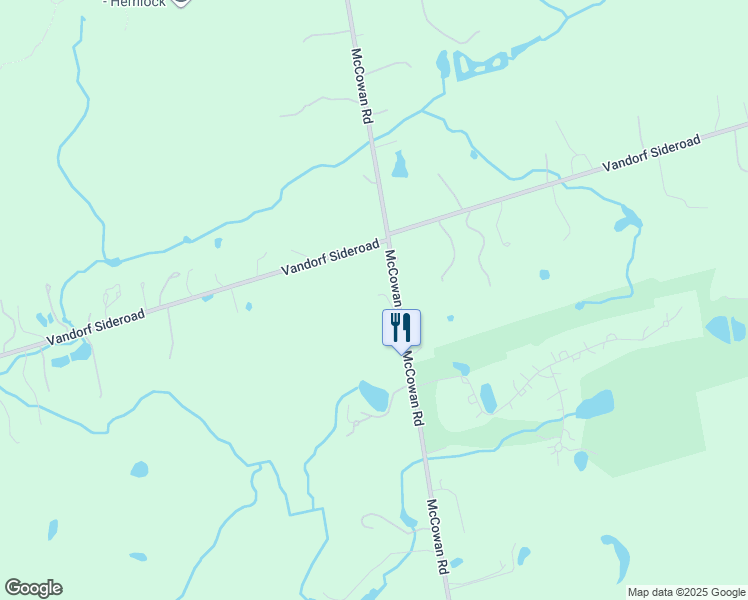 map of restaurants, bars, coffee shops, grocery stores, and more near 14428 McCowan Road in Whitchurch-Stouffville