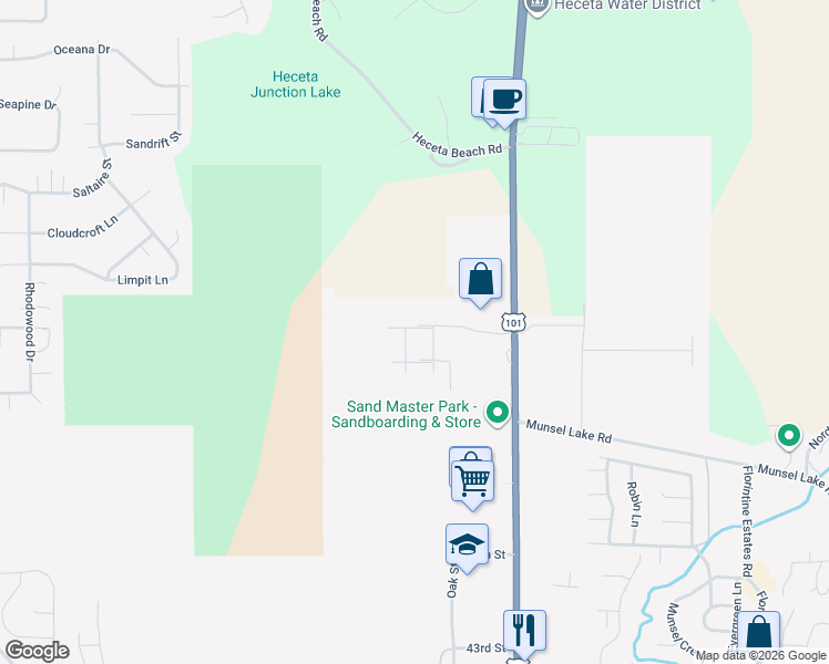 map of restaurants, bars, coffee shops, grocery stores, and more near 5405 U.S. 101 in Florence