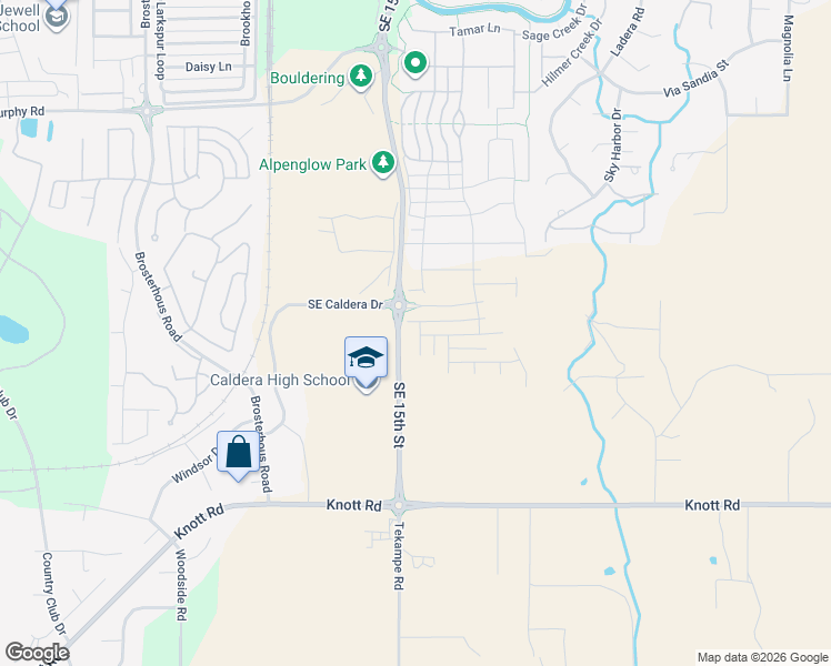 map of restaurants, bars, coffee shops, grocery stores, and more near 60903 SE Epic Place in Bend