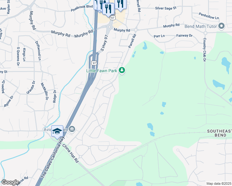 map of restaurants, bars, coffee shops, grocery stores, and more near 60948 Grand Targhee Drive in Bend