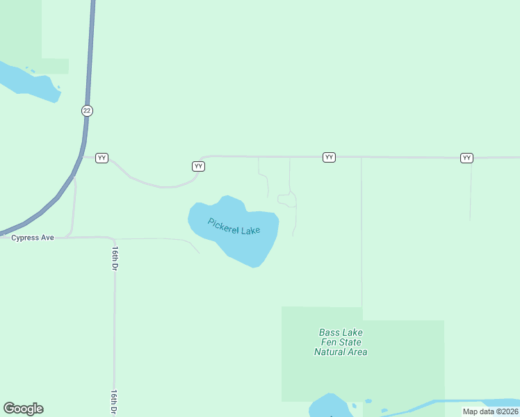 map of restaurants, bars, coffee shops, grocery stores, and more near N957 Pickerel Lane in Wautoma