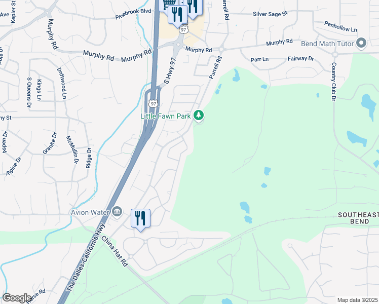 map of restaurants, bars, coffee shops, grocery stores, and more near 60948 Grand Targhee Drive in Bend