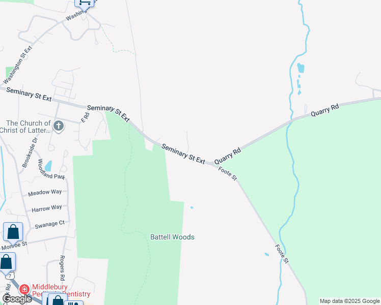 map of restaurants, bars, coffee shops, grocery stores, and more near 99 Seminary Street Extension in Middlebury