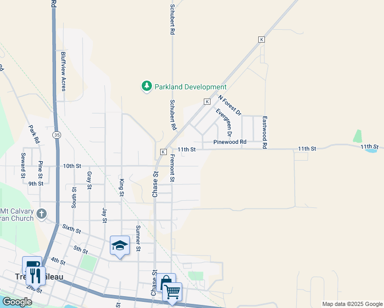 map of restaurants, bars, coffee shops, grocery stores, and more near 23957 11th Street in Trempealeau