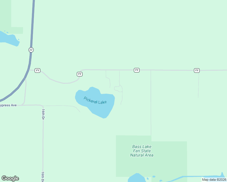 map of restaurants, bars, coffee shops, grocery stores, and more near N957 Pickerel Lane in Wautoma