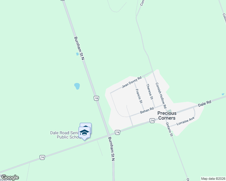 map of restaurants, bars, coffee shops, grocery stores, and more near 28 Jean Davey Road in Cobourg