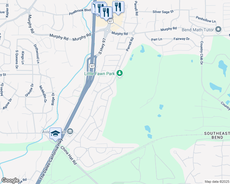 map of restaurants, bars, coffee shops, grocery stores, and more near 60948 Grand Targhee Drive in Bend