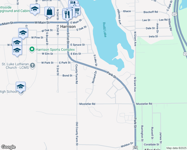 map of restaurants, bars, coffee shops, grocery stores, and more near 741 Richard Drive in Harrison