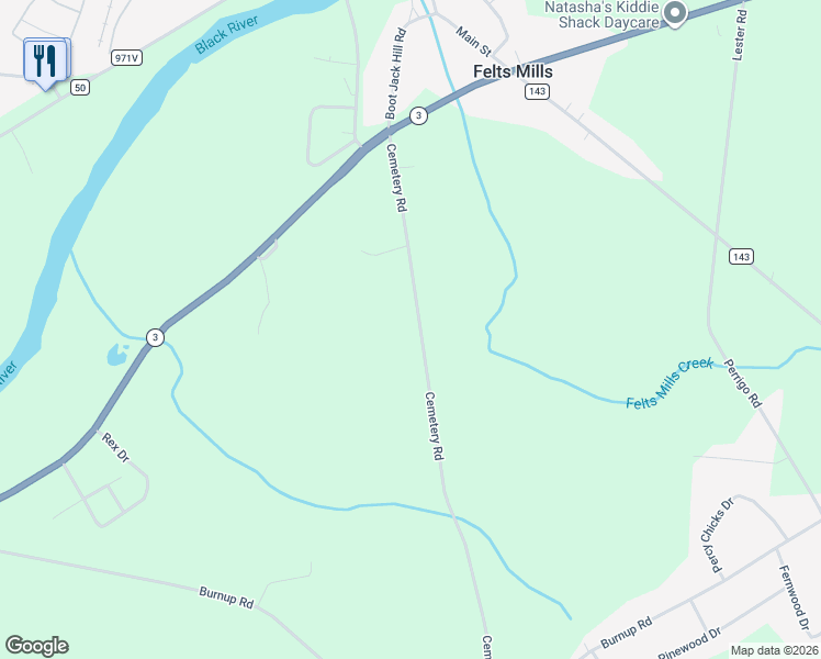 map of restaurants, bars, coffee shops, grocery stores, and more near 23771 Cemetery Road in Black River