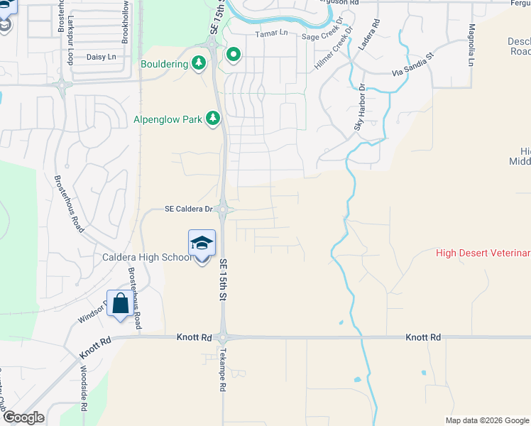 map of restaurants, bars, coffee shops, grocery stores, and more near 60950 15th Street in Bend