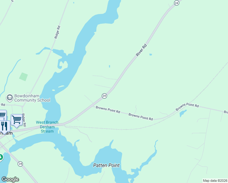 map of restaurants, bars, coffee shops, grocery stores, and more near 211 Maine 24 in Bowdoinham