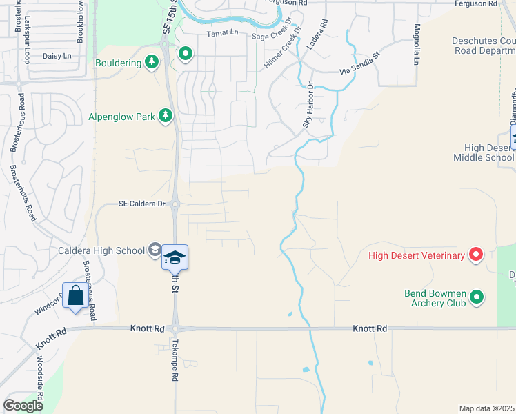 map of restaurants, bars, coffee shops, grocery stores, and more near 60950 15th Street in Bend