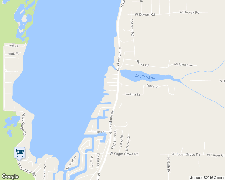 map of restaurants, bars, coffee shops, grocery stores, and more near 7112 Lake Street in Ludington