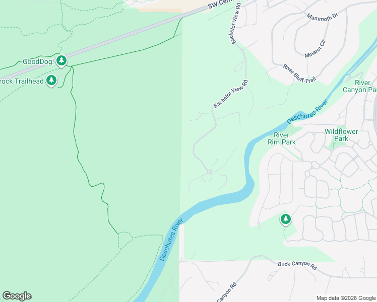 map of restaurants, bars, coffee shops, grocery stores, and more near 60985 Bachelor View Road in Bend