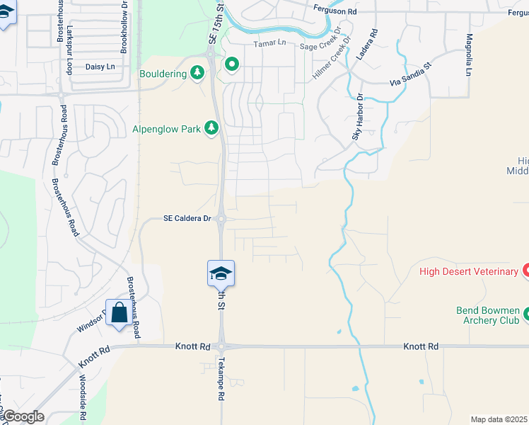 map of restaurants, bars, coffee shops, grocery stores, and more near 20869 SE Humber Lane in Bend