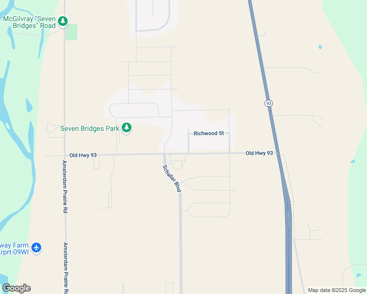 map of restaurants, bars, coffee shops, grocery stores, and more near N8135 Cambrian Road in Holmen