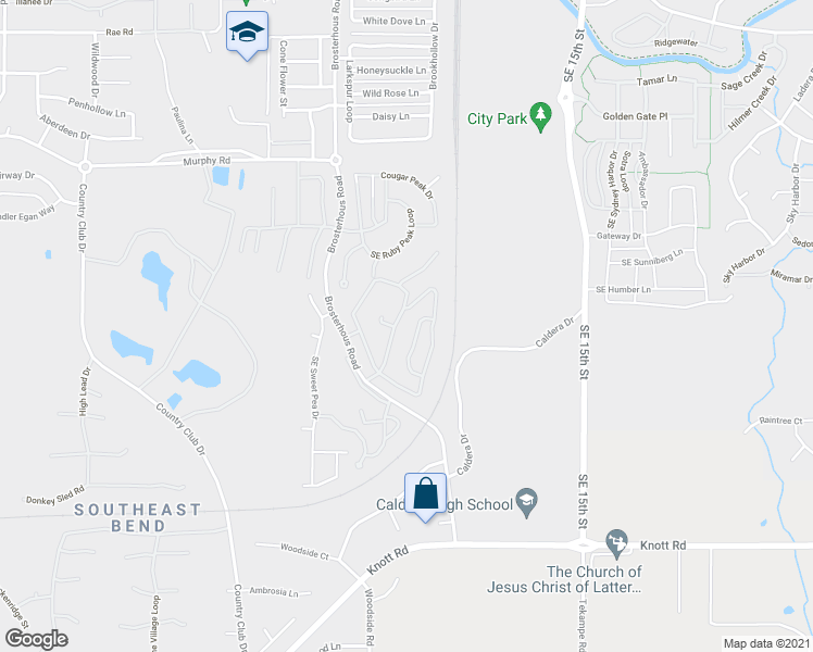 map of restaurants, bars, coffee shops, grocery stores, and more near 61000 Brosterhous Road in Bend