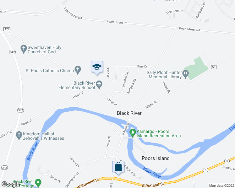 map of restaurants, bars, coffee shops, grocery stores, and more near 102 Beaumont Avenue in Black River