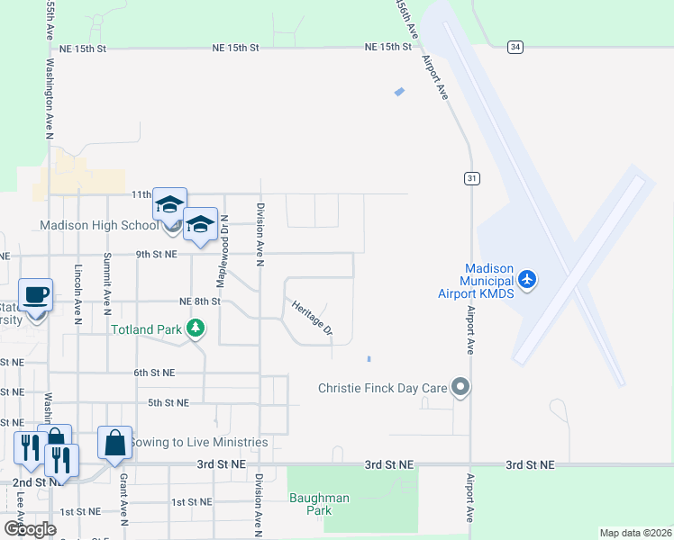 map of restaurants, bars, coffee shops, grocery stores, and more near 1001-1199 Twin Oaks Drive in Madison
