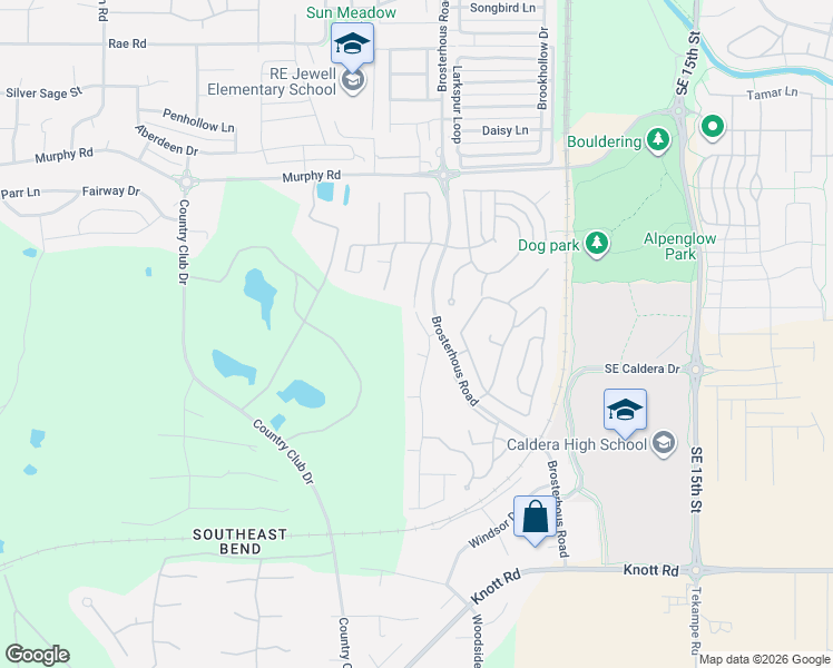 map of restaurants, bars, coffee shops, grocery stores, and more near 60992 Southeast Sweet Pea Drive in Bend