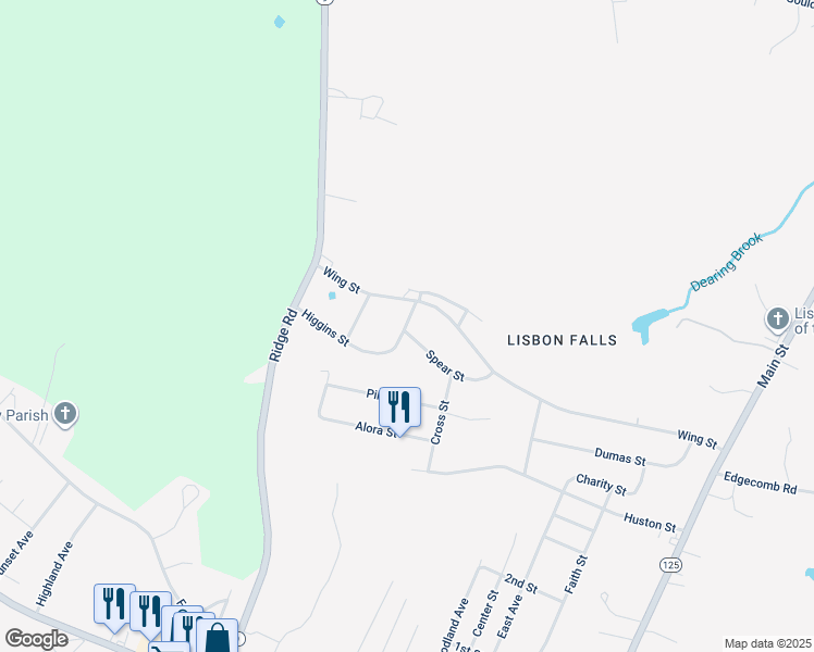 map of restaurants, bars, coffee shops, grocery stores, and more near 18 Spear Street in Lisbon