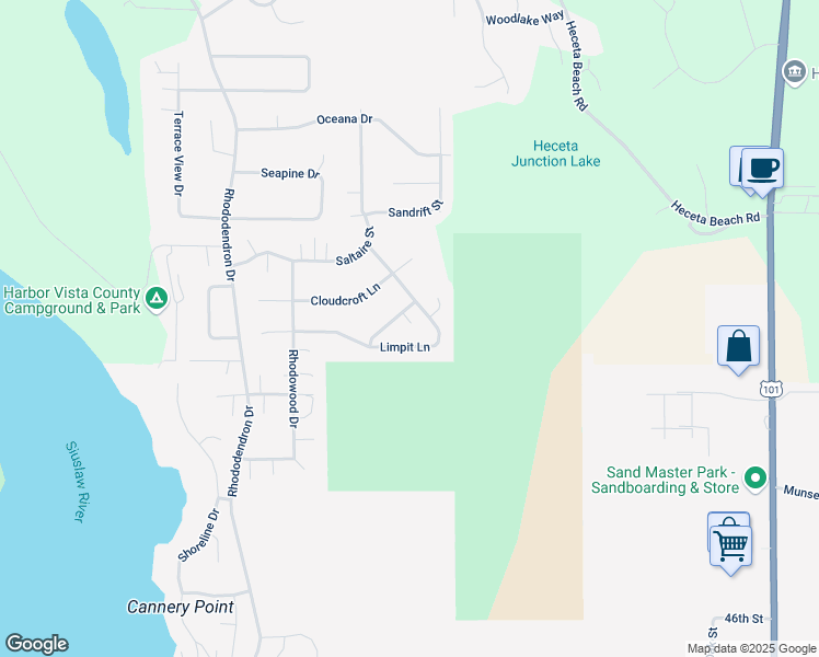 map of restaurants, bars, coffee shops, grocery stores, and more near 87657 Woodmere St W in Florence