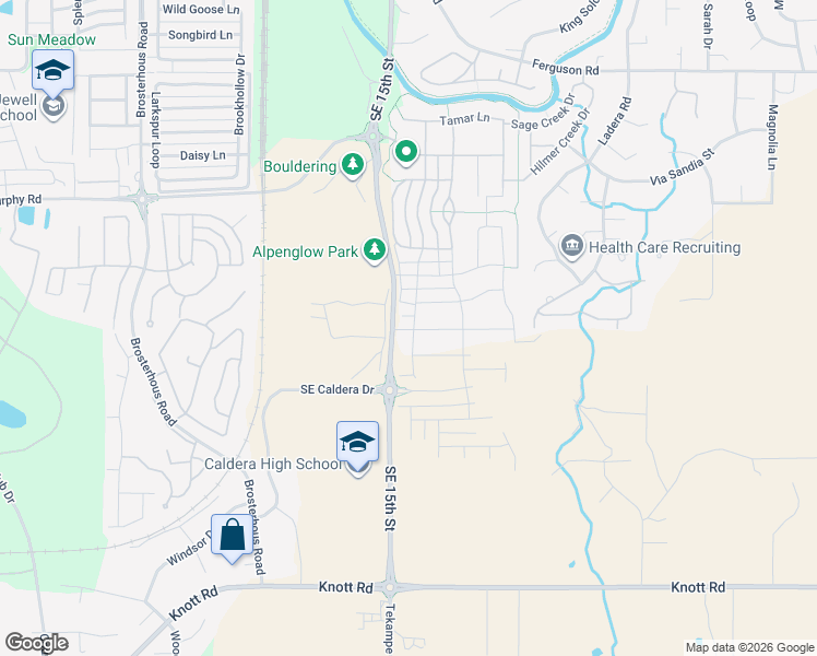 map of restaurants, bars, coffee shops, grocery stores, and more near 61007 Southeast Sydney Harbor Drive in Bend