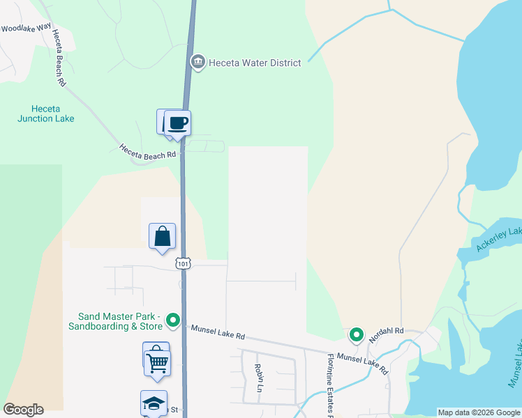 map of restaurants, bars, coffee shops, grocery stores, and more near 87657 U.S. 101 in Florence