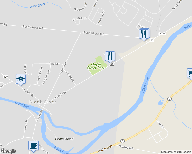 map of restaurants, bars, coffee shops, grocery stores, and more near 212 Maple Street in Black River
