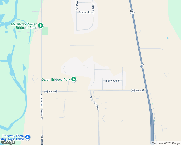 map of restaurants, bars, coffee shops, grocery stores, and more near W7790 Devon Place in Holmen