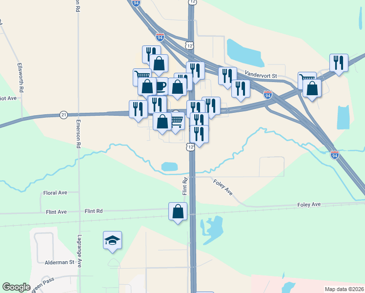 map of restaurants, bars, coffee shops, grocery stores, and more near 1820 Buan Street in Tomah