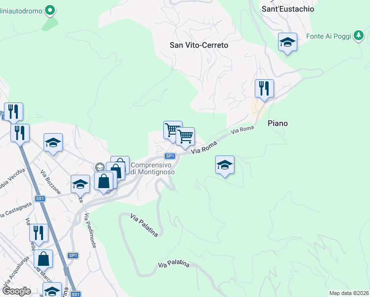 map of restaurants, bars, coffee shops, grocery stores, and more near 16 Via Saponiera in Capanne-prato-cinquale