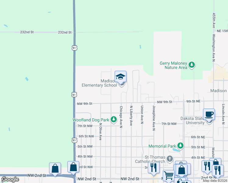 map of restaurants, bars, coffee shops, grocery stores, and more near 1108 West Ave North in Madison