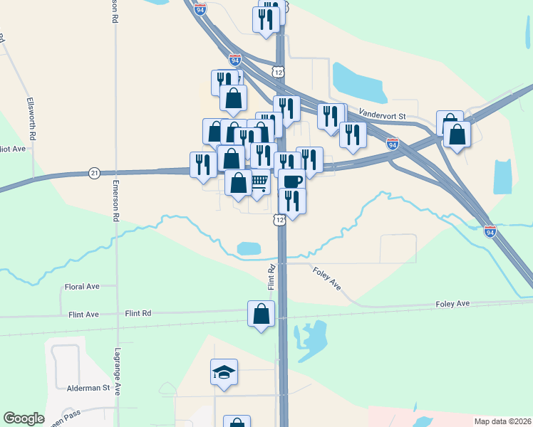 map of restaurants, bars, coffee shops, grocery stores, and more near 1820 Buan Street in Tomah