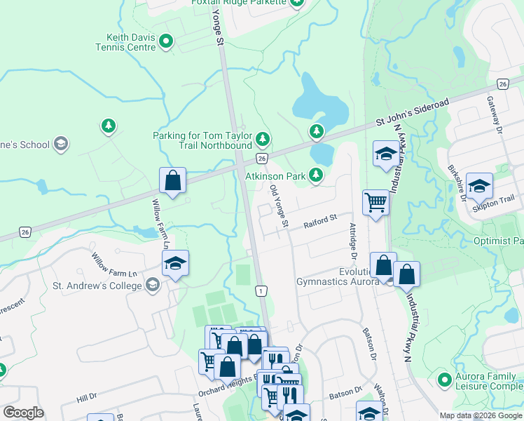 map of restaurants, bars, coffee shops, grocery stores, and more near 562 Tara Hill Circle in Aurora