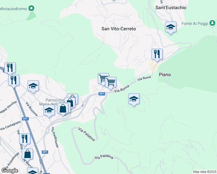 map of restaurants, bars, coffee shops, grocery stores, and more near 16 Via Saponiera in Capanne-Prato-Cinquale