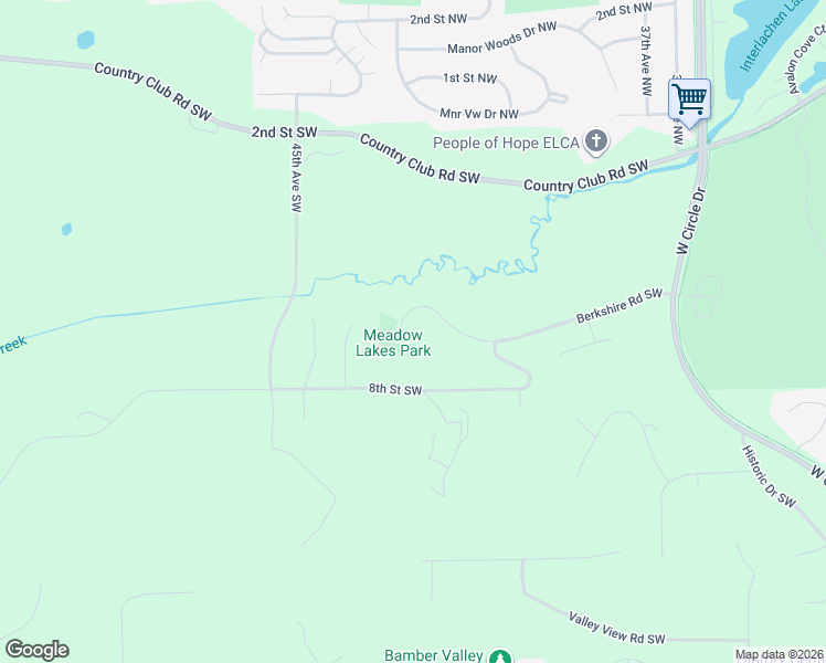 map of restaurants, bars, coffee shops, grocery stores, and more near 4254 Berkshire Road Southwest in Rochester