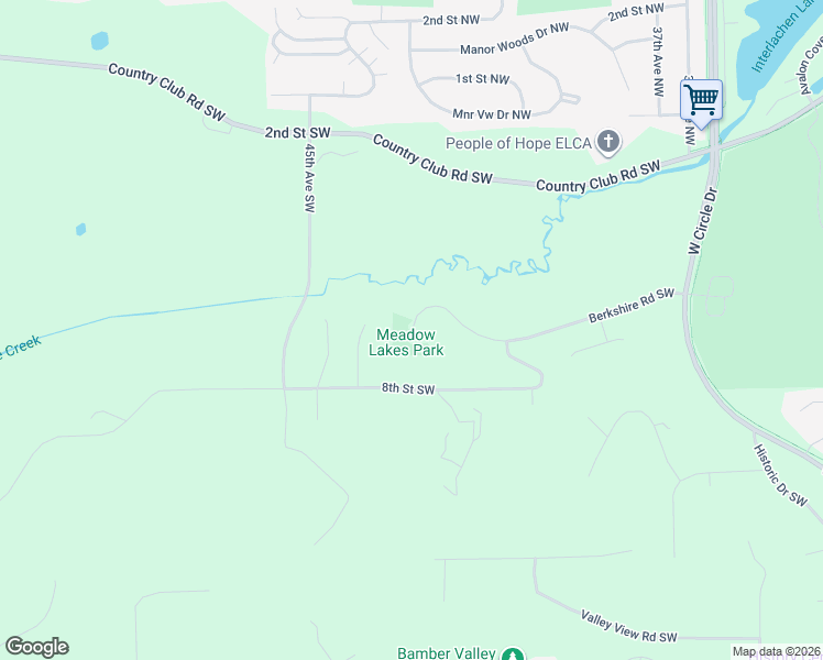 map of restaurants, bars, coffee shops, grocery stores, and more near 4254 Berkshire Road Southwest in Rochester