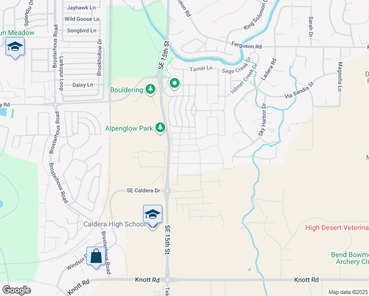 map of restaurants, bars, coffee shops, grocery stores, and more near 20840 Southeast Sunniberg Lane in Bend