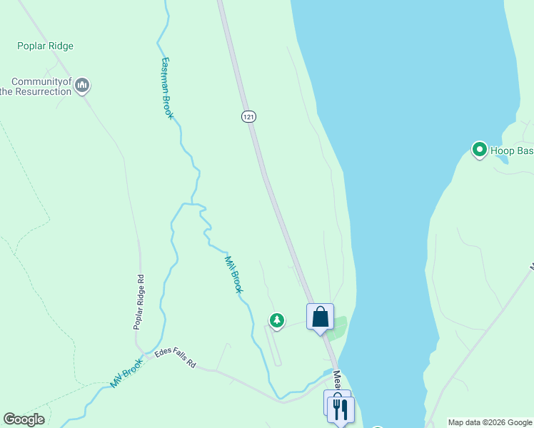 map of restaurants, bars, coffee shops, grocery stores, and more near 34 Bald Hill Road in New Gloucester