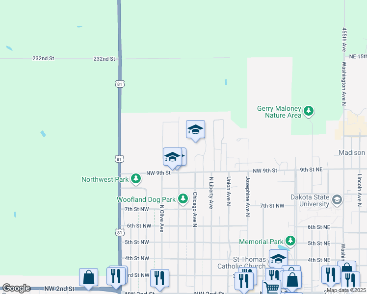 map of restaurants, bars, coffee shops, grocery stores, and more near 1108 West Ave North in Madison