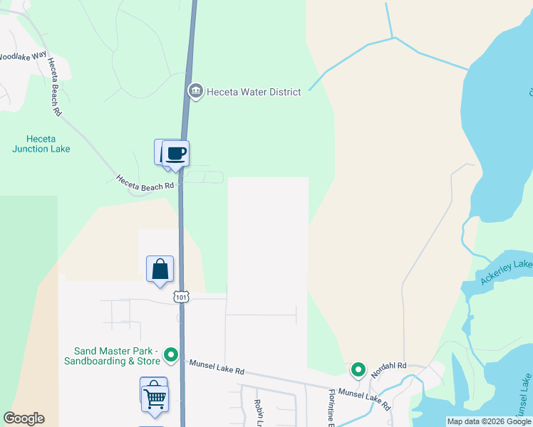 map of restaurants, bars, coffee shops, grocery stores, and more near 87657 U.S. 101 in Florence