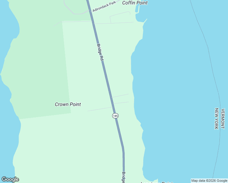 map of restaurants, bars, coffee shops, grocery stores, and more near Adirondack Park Preserve in Crown Point