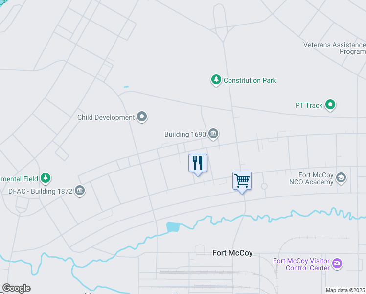 map of restaurants, bars, coffee shops, grocery stores, and more near 1654 South 11th Avenue in Fort McCoy