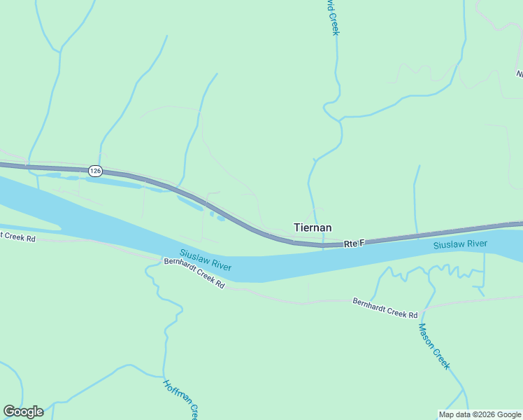 map of restaurants, bars, coffee shops, grocery stores, and more near 87535 Tiernan Road in Mapleton